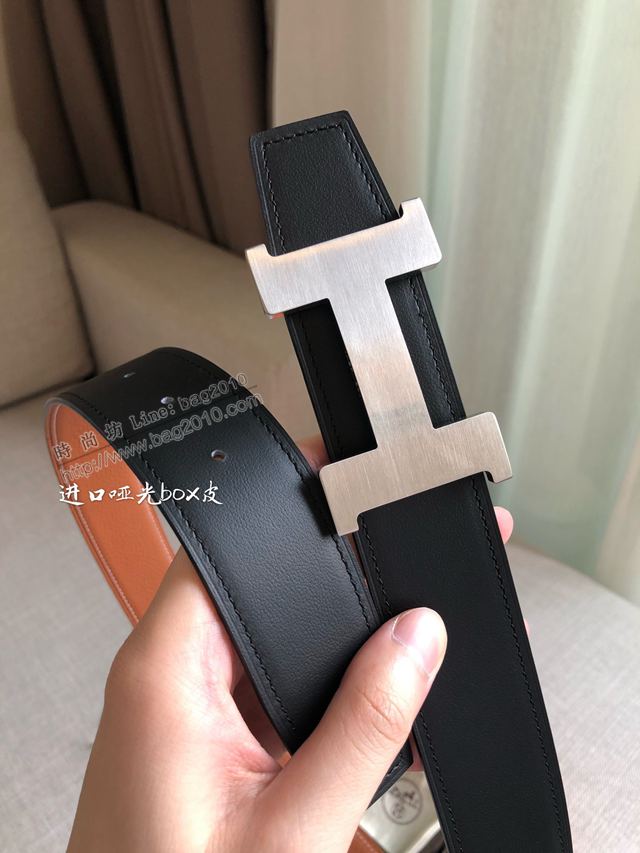 Hermes皮帶 官網同步 38MM 荔枝紋牛皮 愛馬仕男士腰帶  xfp2085